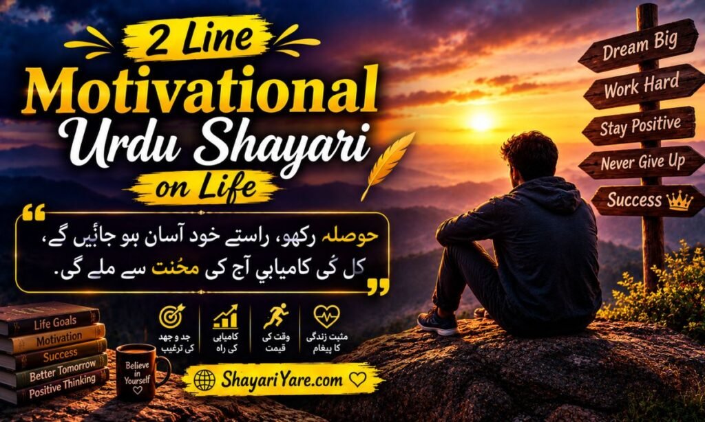 2 Line Motivational Urdu Shayari on Life