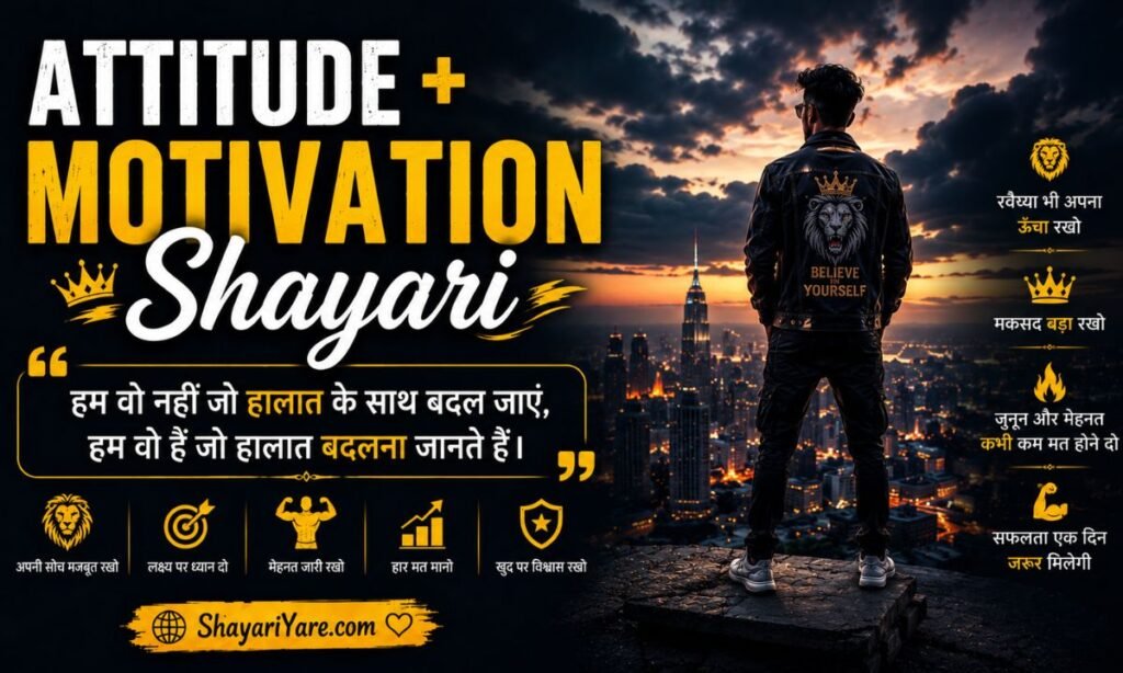 Attitude + Motivation Shayari