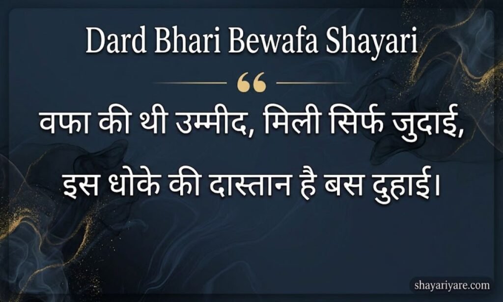 Dard Bhari Bewafa Shayari